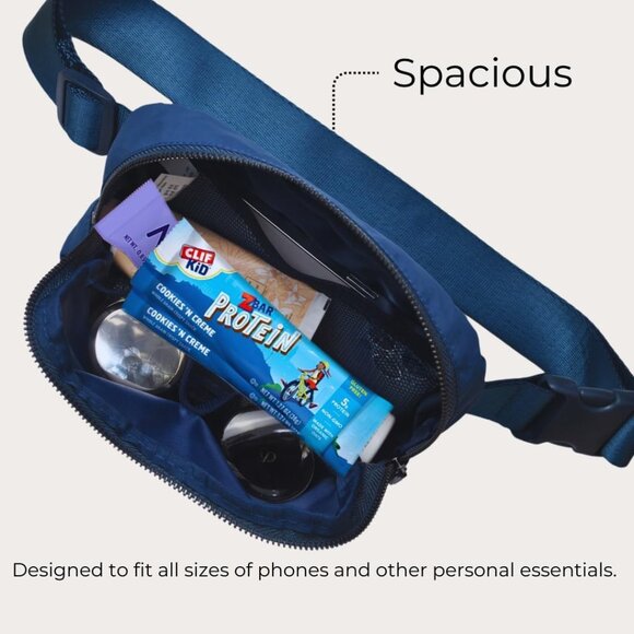 Navy Mini Belt Bag for Women - Crossbody, Waist & Shoulder Style, Water-Resistan - Picture 4 of 6